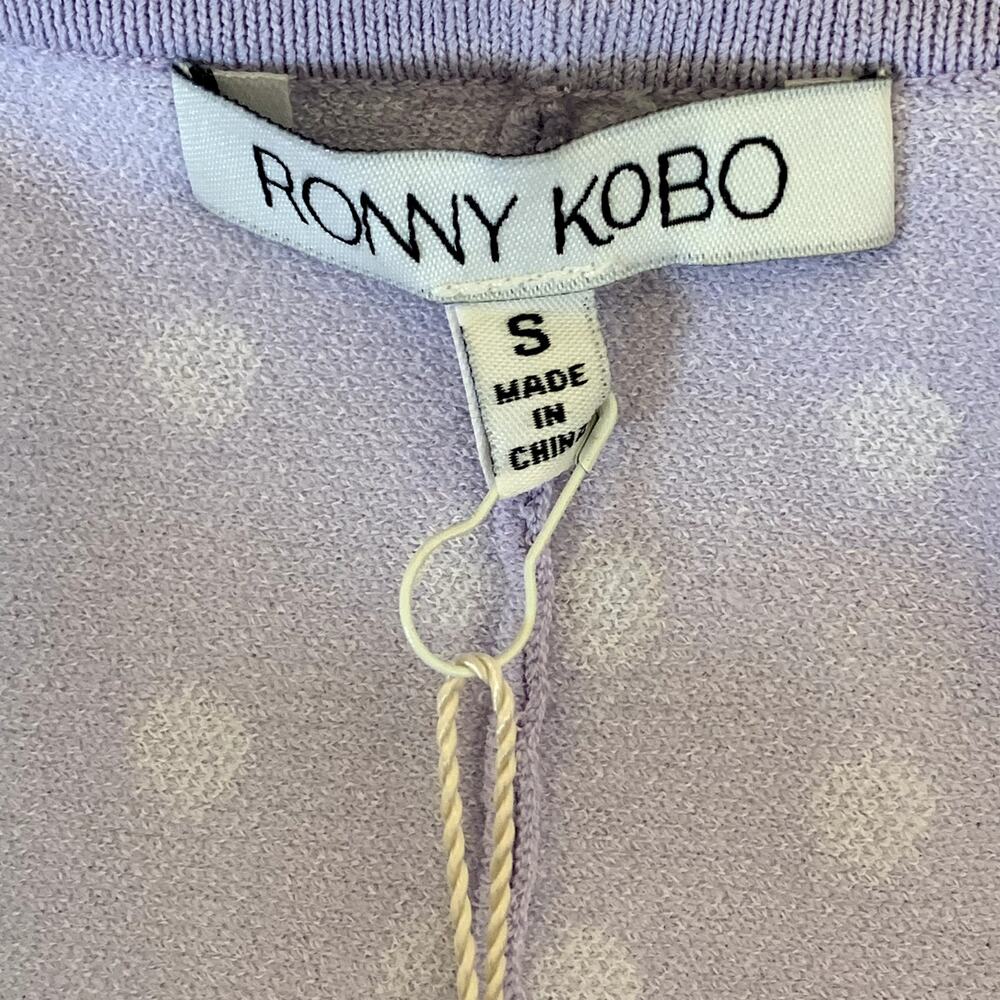NWT Ronny Kobo Shila Polka Dot Cutout Mini Dress‎ in Lavender - Picture 7 of 10